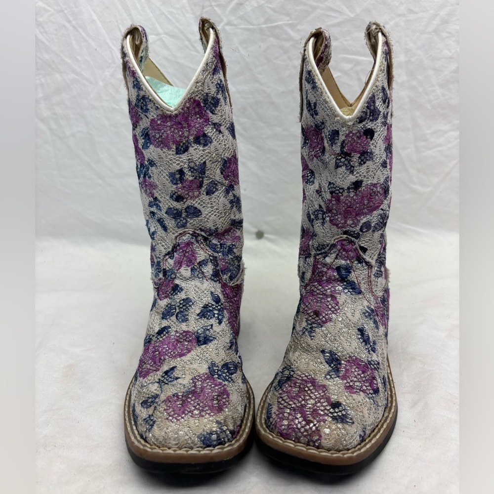 Old West Cream kids boots size 10 toddler girl - Picture 3 of 11